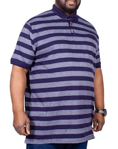 D555 Stripe Polo Shirt With Jet Pocket Navy
