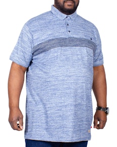 D555 Reno Polo Shirt With Chest Stripe Blue