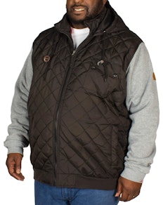 D555 Willie Hooded Quilted Jacket Black