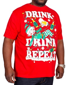 Elf Christmas Print T-Shirt Red