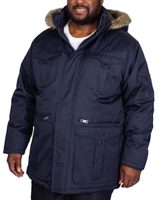 Bigdude Full Zip Parka Coat Navy