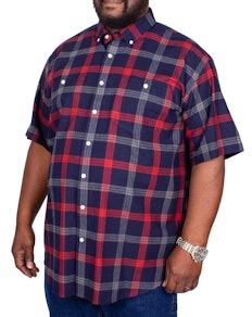 Espionage Brushed Check Short Sleeve Shirt Navy/Red