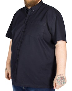 Bigdude Textured Stripe Short Sleeve Shirt Navy
