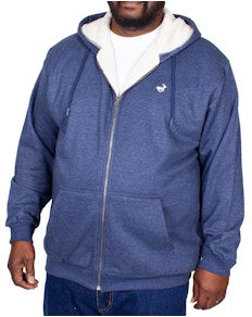 Bigdude Sherpa Lined Zip Hoody Dark Denim Tall