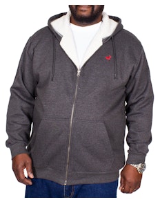 Bigdude Sherpa Lined Zip Hoody Charcoal Tall