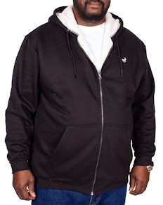 Bigdude Sherpa Lined Zip Hoody Black Tall