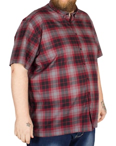 Bigdude Short Sleeve Check Shirt Red/Grey
