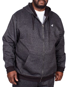 Bigdude Marl Full Zip Hoody Black Tall