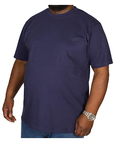 Bigdude Plain Crew Neck T-Shirt- Navy