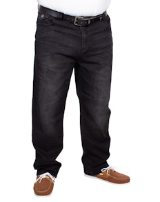 KAM Alonso Embossed Stretch Jeans Black