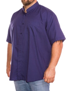 Cotton Valley Short Sleeve Plain Grandad Shirt