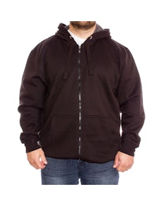 Kam Full Zip Plain Hoodie Tall Black