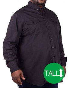 D555 Plain Long Sleeve Shirt Black Tall