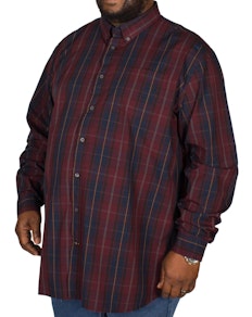 D555 Grady Check Shirt Navy/Wine Tall
