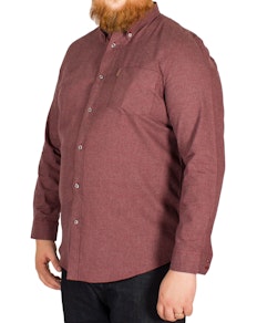 Ben Sherman Micro Dogtooth Print Shirt Wine