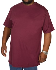 Bigdude Plain Crew Neck T-Shirt Burgundy Tall