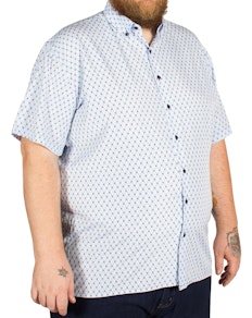 Fitzgerald George Heart Print Check Shirt Blue