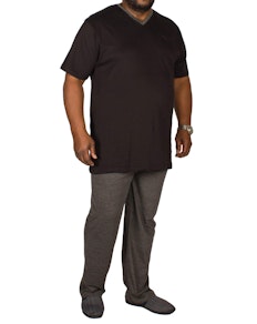 Bigdude V-Neck Pyjamas Black/Charcoal