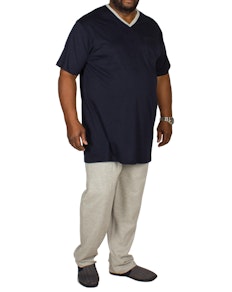 Bigdude V-Neck Pyjamas Navy/Grey