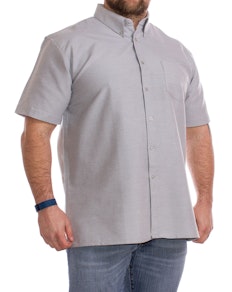 KAM Short Sleeve Oxford Shirt Grey