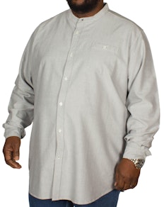 D555 Cameron Grandad Oxford Shirt Grey