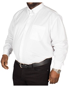 Espionage Traditional Long Sleeve Button Down Plain Shirt White