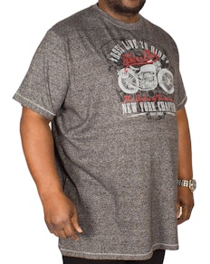 D555 Bradley Bikers Club Print T-Shirt Charcoal Tall