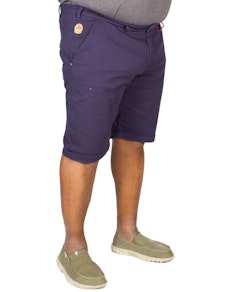 D555 Rupert Tile Print Stretch Chino Shorts Navy