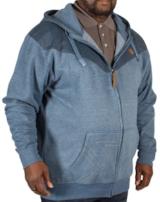 KAM Panel Print Hoody Denim