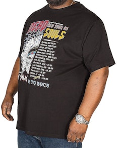 D555 Daley Dead Souls Off Set Print T-Shirt Black Tall
