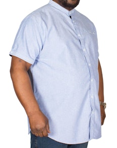 D555 Dwight Oxford Collarless Shirt Sky Blue Tall