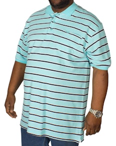 KAM Forge Stripe Polo Shirt Turquoise