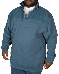 KAM Quarter Zip Canvas Sweater Denim