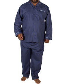 KAM Classic Woven Pyjama Set Navy