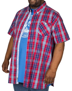 D555 Alabama Short Sleeve Shirt & T-Shirt Combo Red/Blue