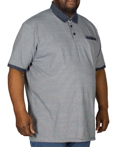 D555 Tyrone Stripe Polo Shirt Denim