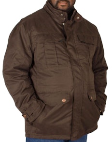 KAM Padded Suede Coat Brown