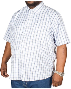 Pierre Roche Short Sleeve Check Shirt Pale Blue