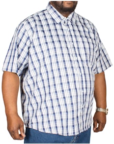 Pierre Roche Short Sleeve Check Shirt Navy