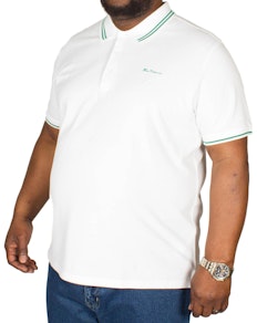Ben Sherman Script Tipped Polo Shirt White