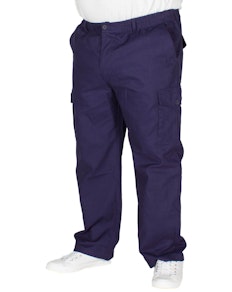 Bigdude Elasticated Waist Cargo Trousers Navy
