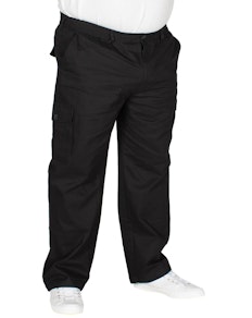 Bigdude Elasticated Waist Cargo Trousers Black