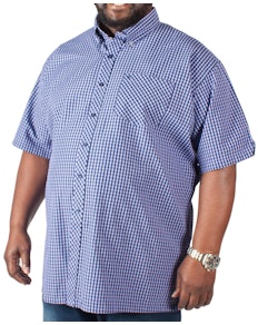 Espionage Short Sleeve Gingham Shirt Lilac/Navy