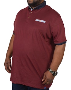 D555 Dalton Polo With Rib Collar Cuff Burgundy