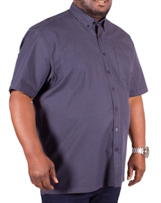 Bigdude Short Sleeve Navy Spot Dobby Shirt