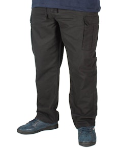 KAM Elasticated Waist Cargo Trousers Black