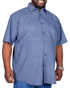 Cotton Valley Short Sleeve Circle Print Shirt Navy