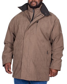 KAM Suede Coat Taupe