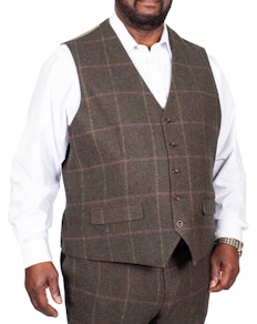 Skopes Morfe Check Waistcoat Lovat