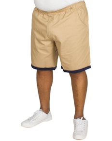 Bigdude Elasticated Waist Chino Shorts Sand